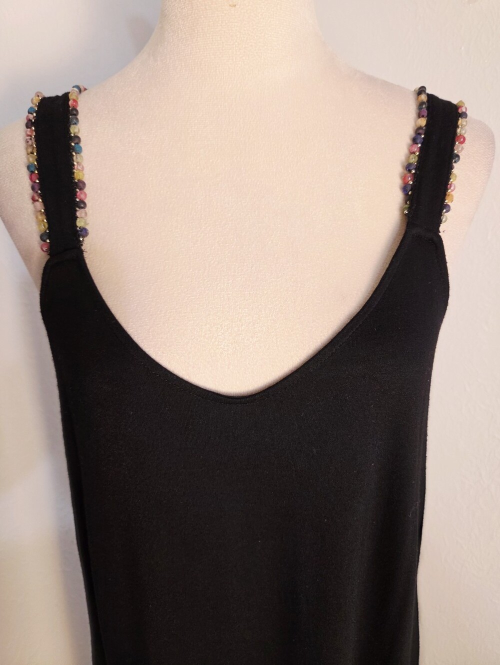 Spencer Jeremy Black Beaded Strap Swing Dress Size Large - Picture 4 of 10